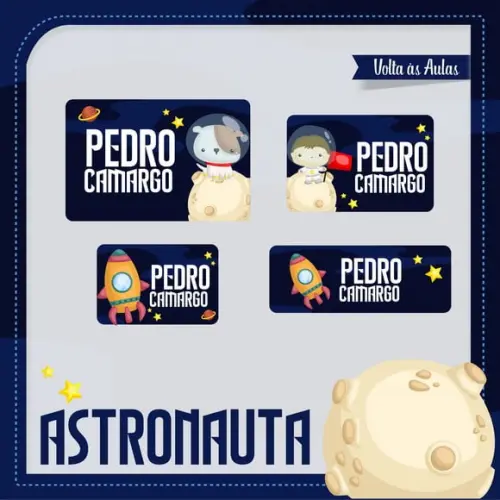Etiqueta Escolar Astronauta