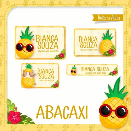 Etiqueta Escolar Abacaxi