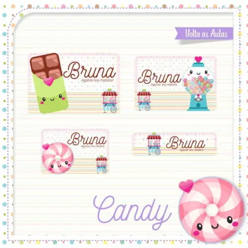 Etiqueta Escolar Candy