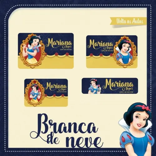 Etiqueta Escolar Branca de Neve