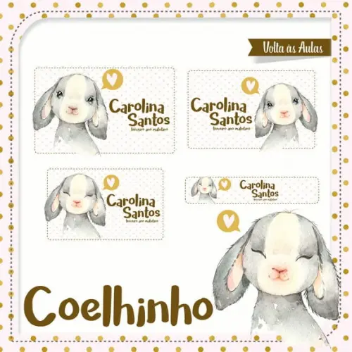 Etiqueta Escolar Coelhinho