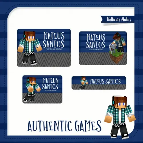 Etiqueta Escolar em Vinil Authetic Games