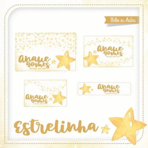 Etiqueta Escolar em Vinil Estrelinha