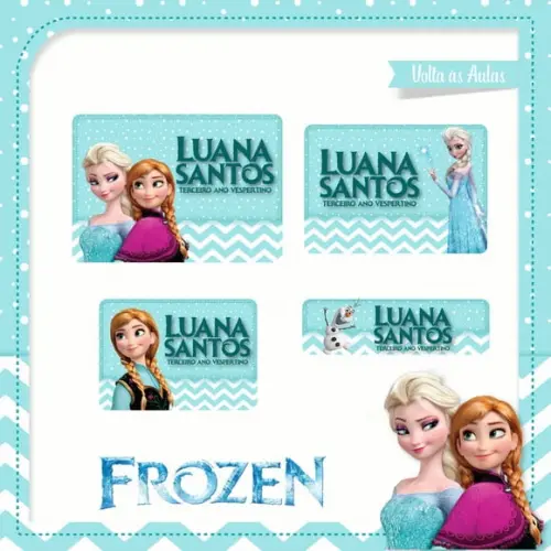 Etiqueta Escolar em Vinil Frozen