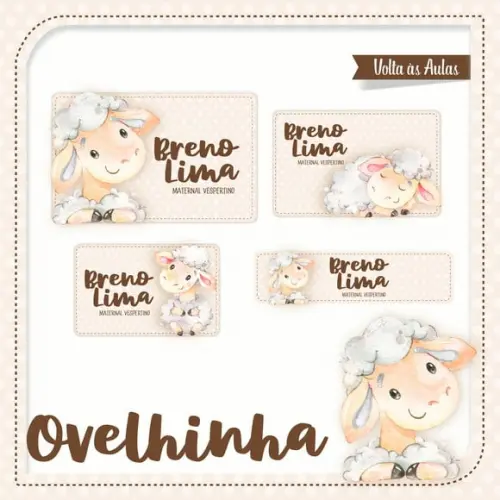 Etiqueta Escolar em Vinil Ovelhinha