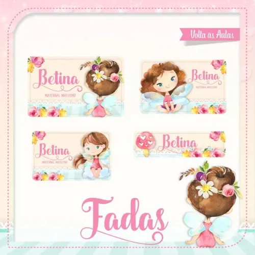 Etiqueta Escolar Fadas