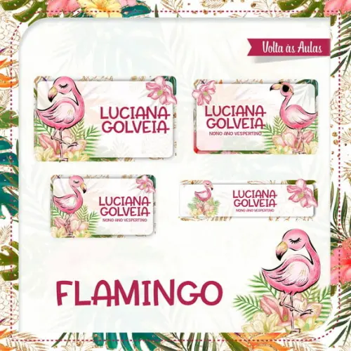 Etiqueta Escolar Flamingo