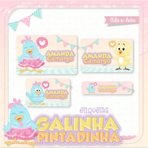 Etiqueta Escolar Galinha Pintadinha