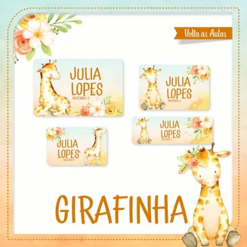 Etiqueta Escolar Girafinha