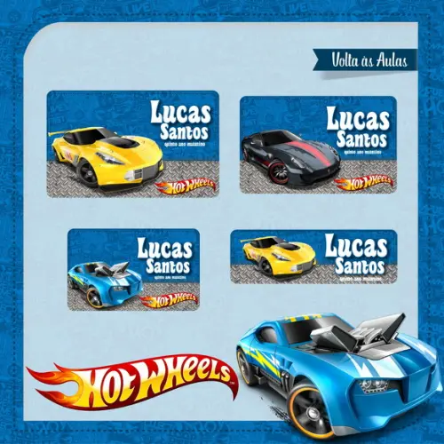 Etiqueta Escolar Hot Wheels