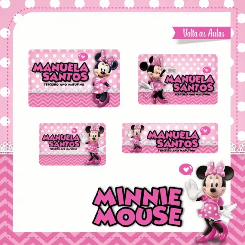 Etiqueta Escolar Minnie Rosa