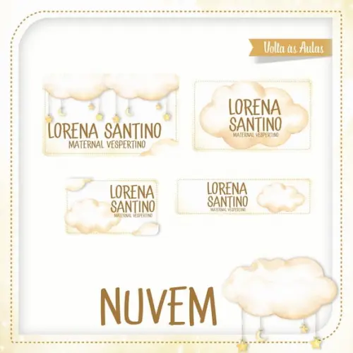 Etiqueta Escolar Nuvem