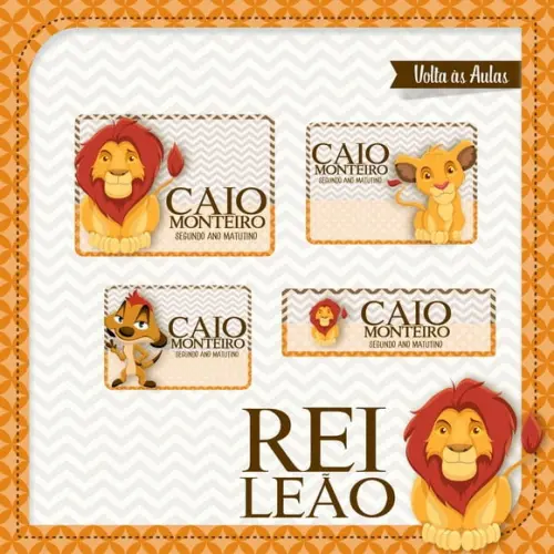 Etiqueta Escolar Rei Leão