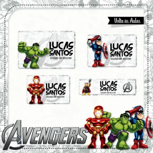 Etiqueta Escolar Vingadores