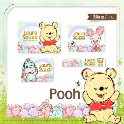 Etiqueta Escolar Ursinho Pooh