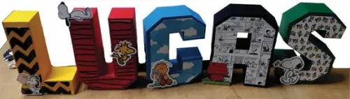 Letras 3d com Apliques