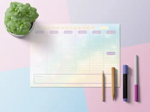 Planner de Mesa Semanal Horizontal