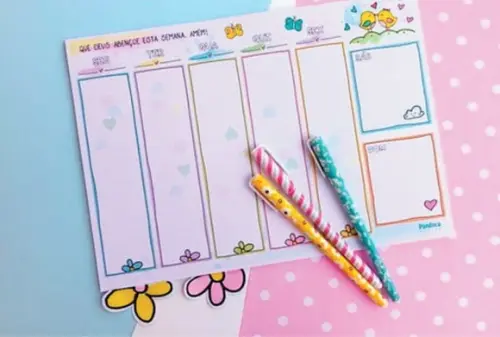 Planner de Mesa Semanal Horizontal