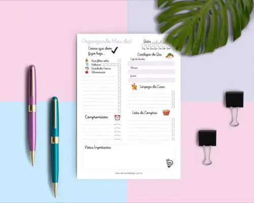 Planner de Mesa Vertical Diário