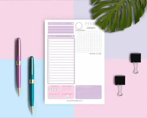 Planner de Mesa Vertical Diário