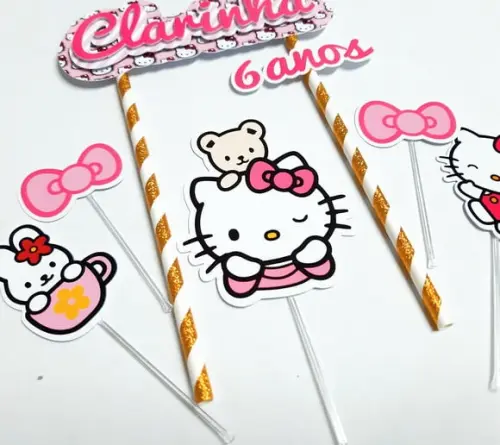 Topo de Bolo Hello Kitty