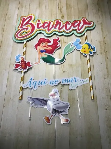 Topo de Bolo Pequena Sereia