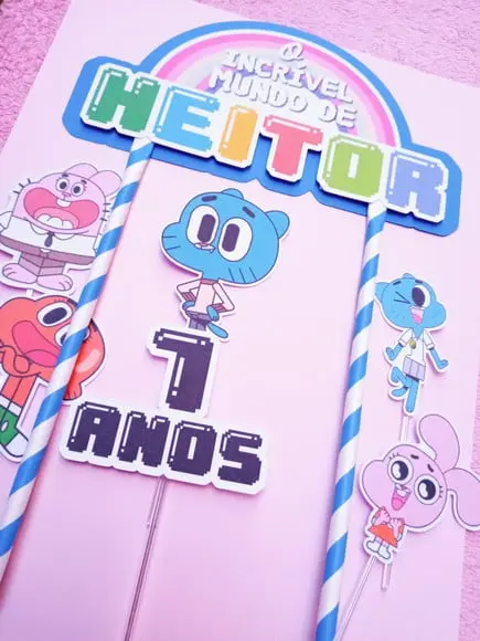 Topo de Bolo o Incrível Mundo de Gumball
