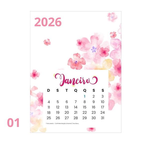 Arquivo Impresso - Mini Calendários 2026 (kit com 15 Un)