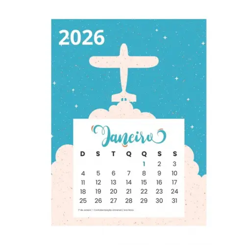 Arquivo Impresso - Mini Calendários 2026 (kit com 15 Un)