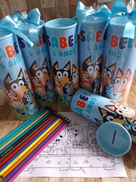 12 Cores Kit Colorir no Tubo Bluey e Bingo