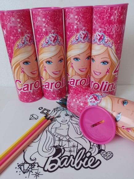 12 Cores Tubo Lata com Kit para Colorir Barbie