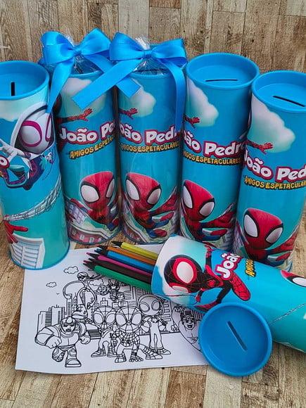 12 Cores Kit Colorir no Tubo Spidey e Seus Amigos