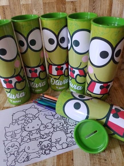12 Cores Tubo Lata com Kit para Colorir Sanrio