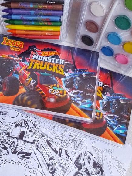 Estojo de Colorir Hotwheels