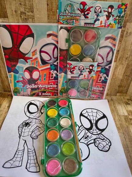 Kit Colorir Aquarela Homem Aranha