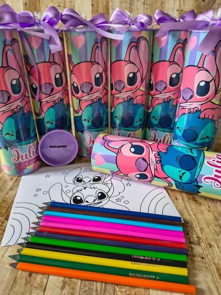 Kit Colorir no Tubo Lilo e Stick 12 Lápis de Cores