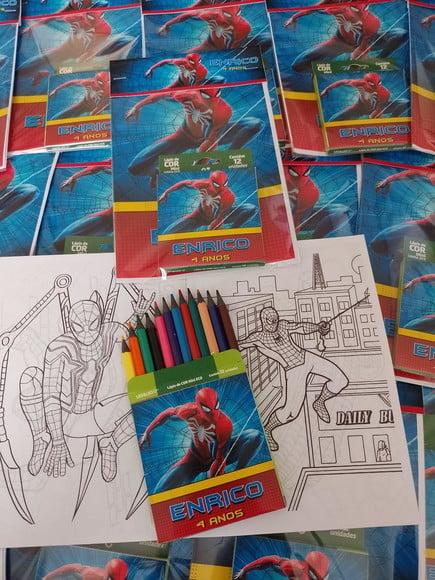 Revista de Colorir com Lápis de Cor Homem Aranha