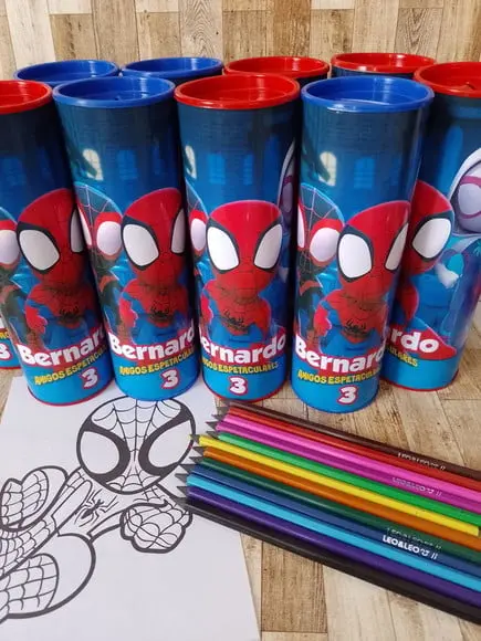 12 Cores Kit Colorir no Tubo Spider e Seus Amigos