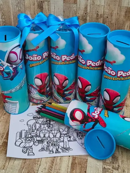 12 Cores Kit Colorir no Tubo Spidey e Seus Amigos