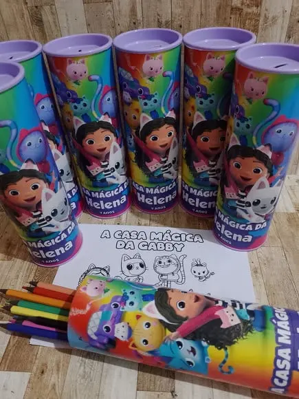 12 Cores Tubo Lata com Kit para Colorir a Casa Mágica
