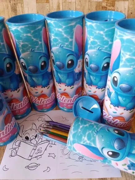 12 Cores Tubo Lata com Kit para Colorir Lilo e Stitch