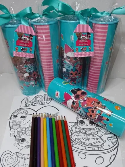 12 Cores Tubo Lata com Kit para Colorir Lol Surprise