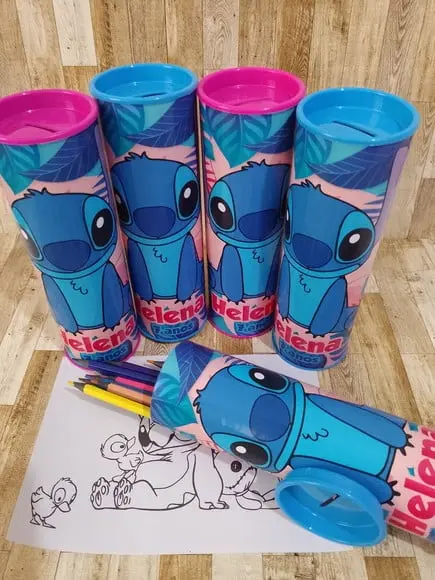 12 Cores Tubo Lata com Kit para Colorir Lilo e Stitch