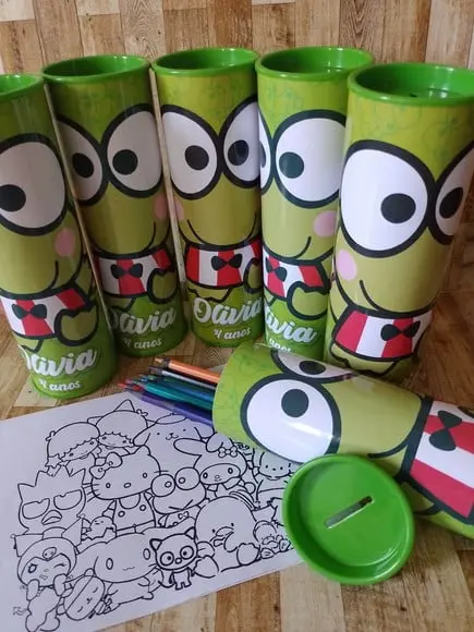 12 Cores Tubo Lata com Kit para Colorir Sanrio