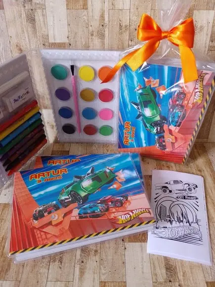 Estojo de Colorir Hot Wheels