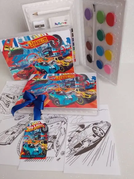 Estojo de Colorir Hotwheels