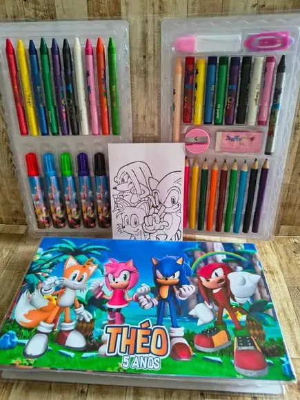 Estojo de Colorir Sonic 48 Peças