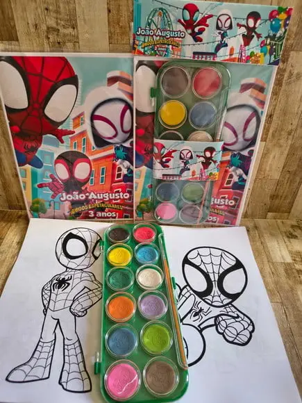 Kit Colorir Aquarela Homem Aranha