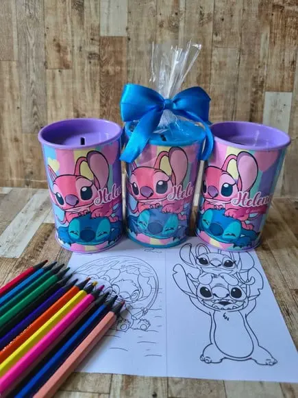 Kit Colorir no Tubo Pequeno Lilo e Stcik 12 Cores