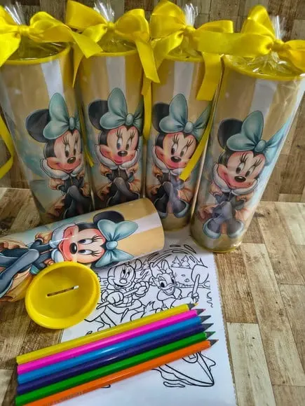 Kit Colorir no Tubo Minnie 6 Lápis de Cores